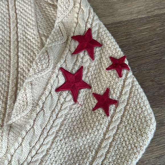 Taylor Swift Beige Red TV Stars Button Front Cardigan Swiftie Sweater - Picture 4 of 9